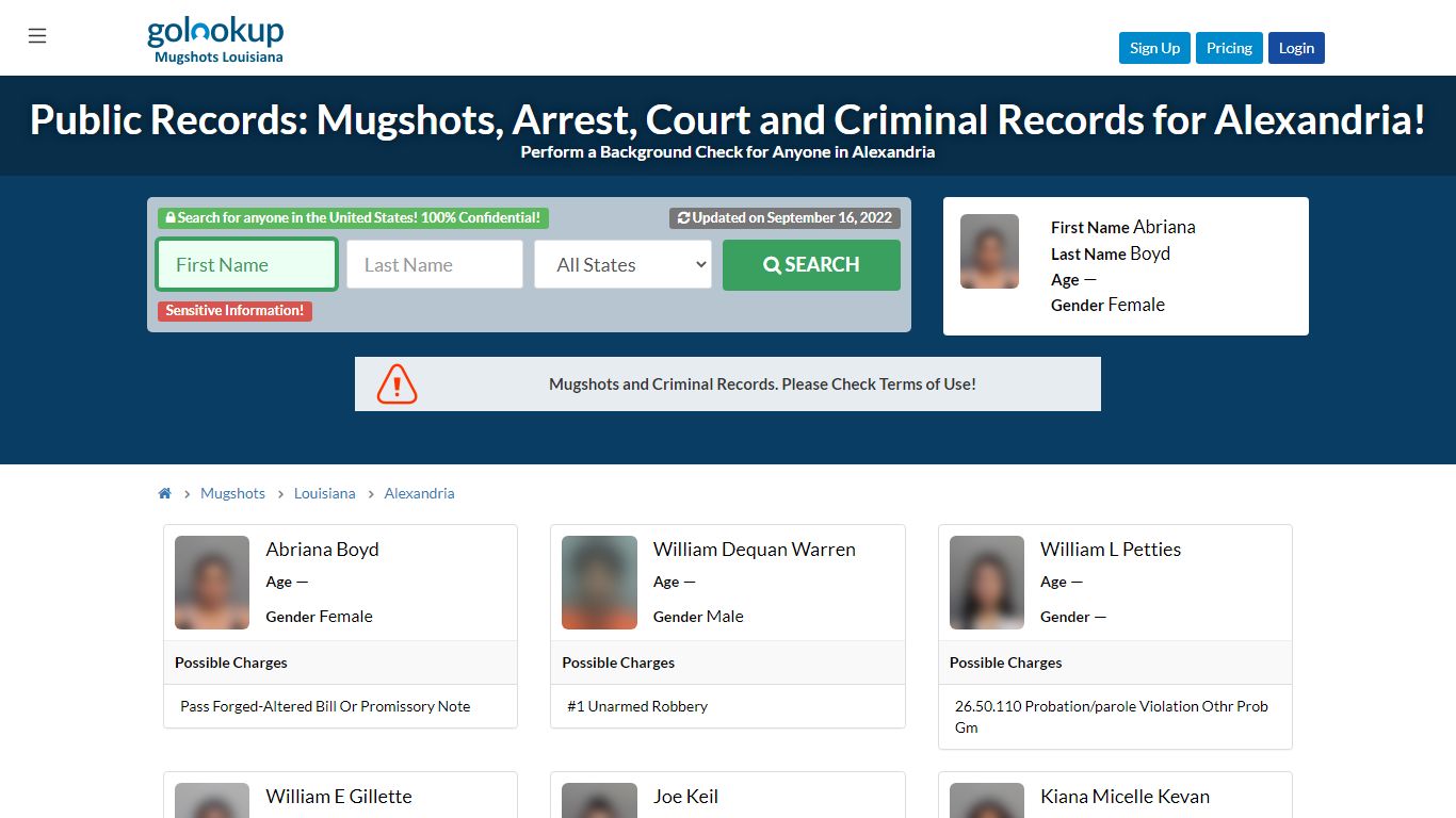 Mugshots Alexandria, Arrest Records Alexandria - GoLookUp